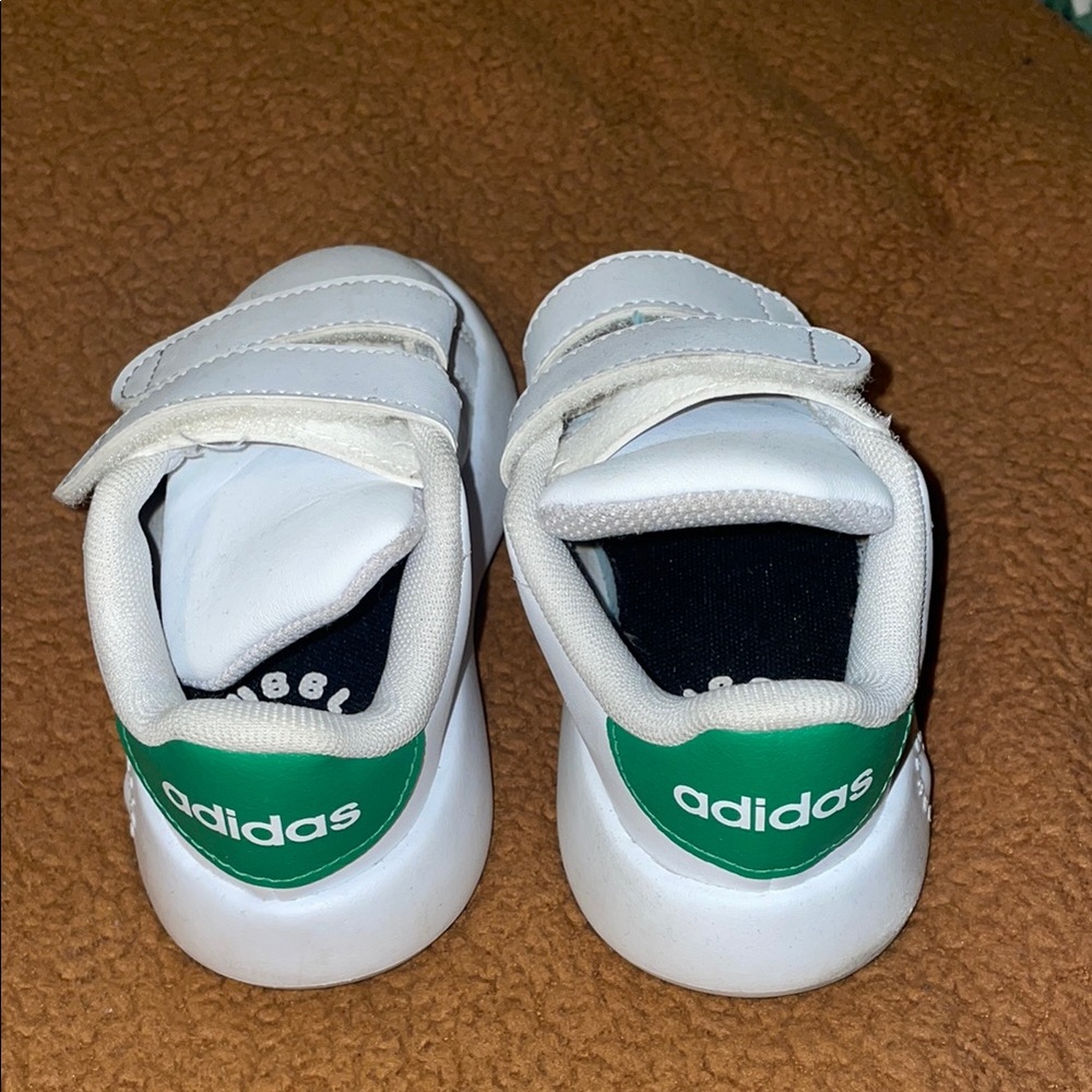 Adidas Kids White and Green Shoes